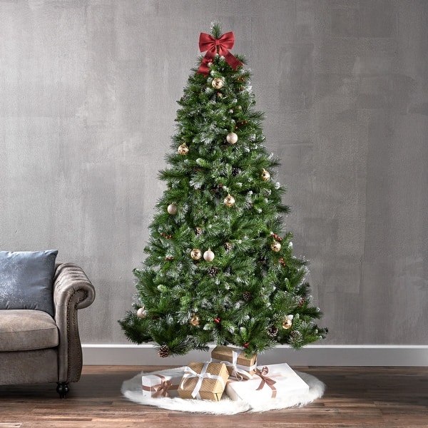 7ft Spruce PreLit or Unlit Artificial Christmas Tree with Glitter