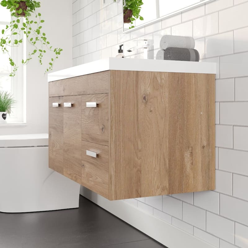 Lugano 36" Wall-mount Bath Vanity with Integrated Acrylic Sink