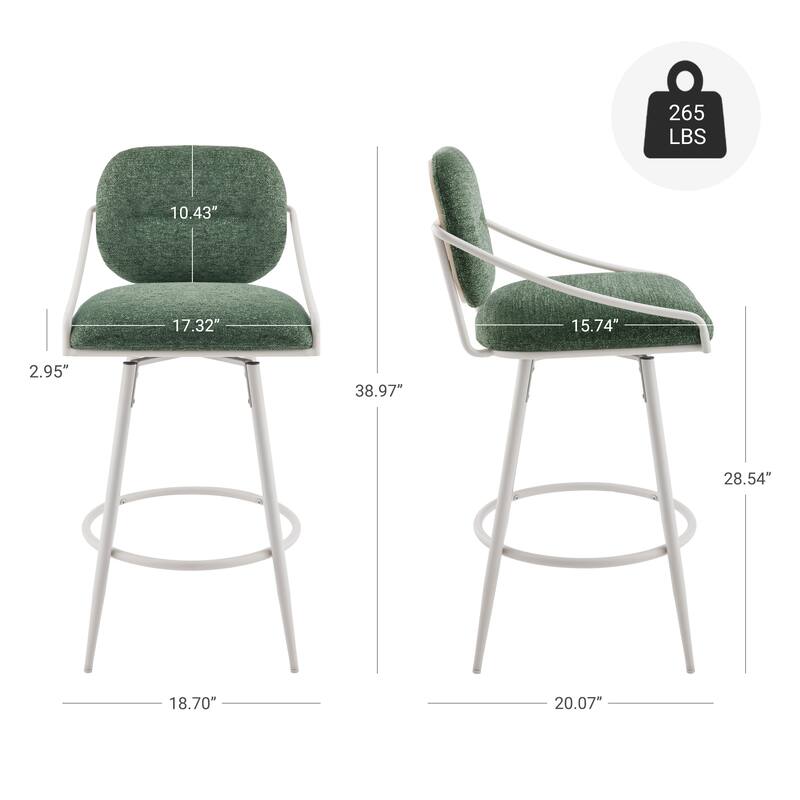 Art Leon Mid-century Modern Fabric Swivel Barstool