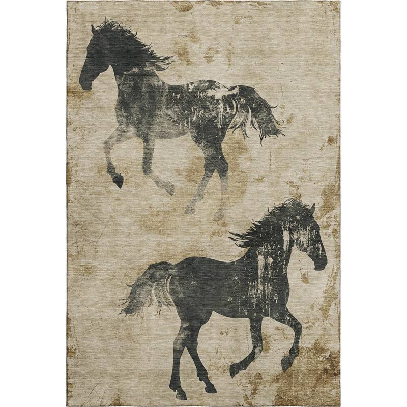 Premium Washable Super Two Horses Mayfield Rug