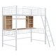 preview thumbnail 39 of 41, Twin Metal Loft Bed with Desk and Storage Shelves, Ideal for Small Spaces