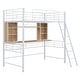 preview thumbnail 7 of 19, Twin Size Metal Loft Bed with Desk, Shelf and Ladder for Kids, Boys and Girls, Bedroom