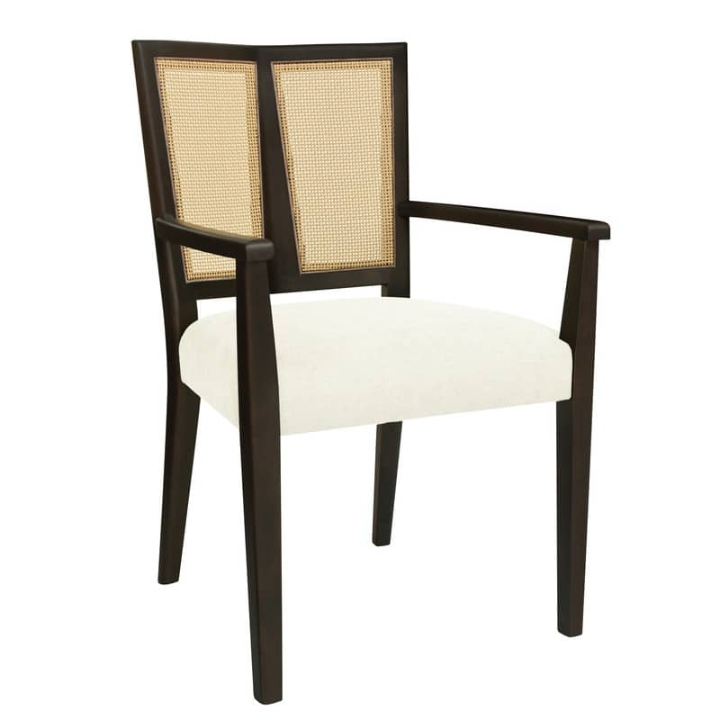 Wooden Dining Chairs Set of 2 Modern Fabric Upholstered Kitchen Chairs