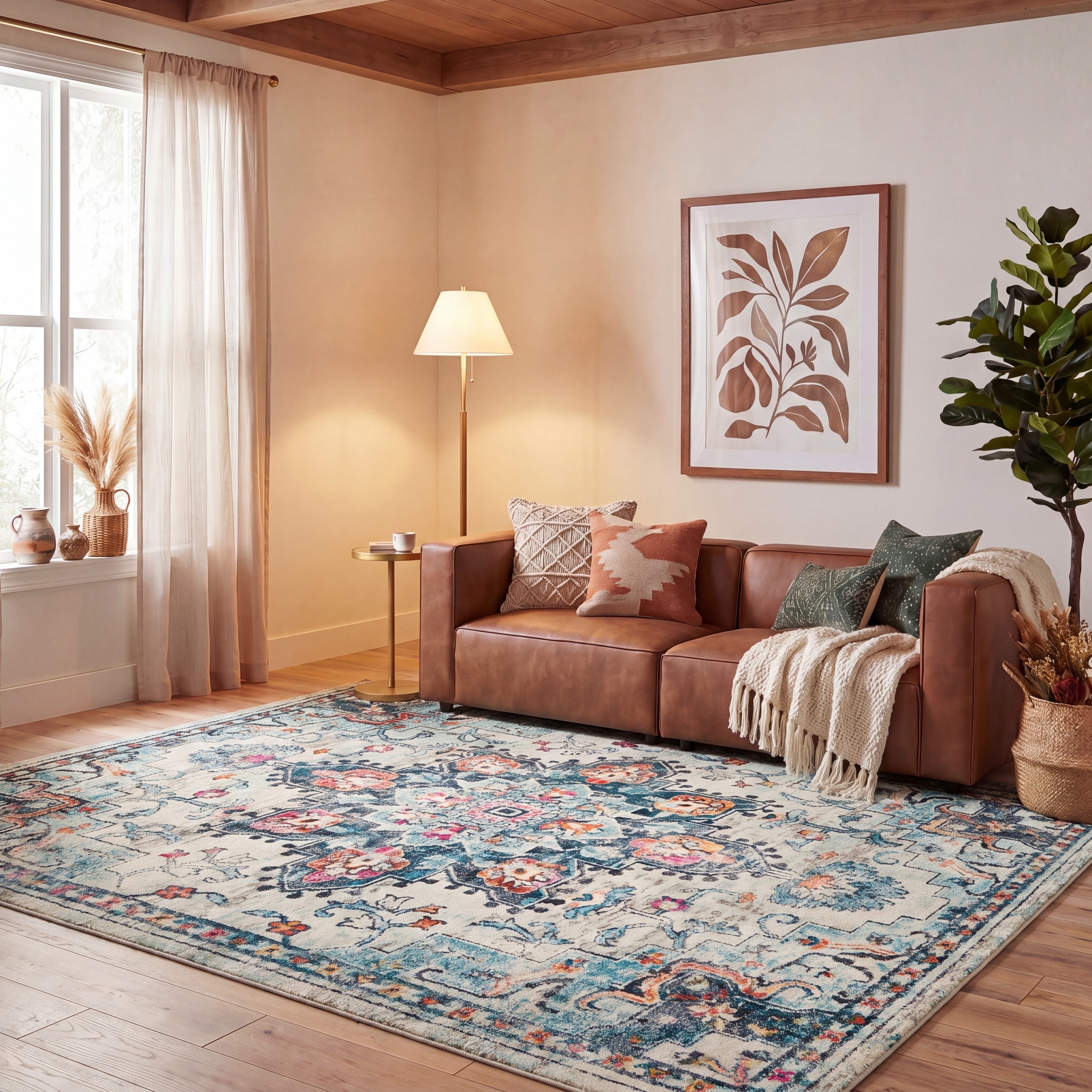 SAFAVIEH Madison Katelijne Boho Medallion Distressed Rug
