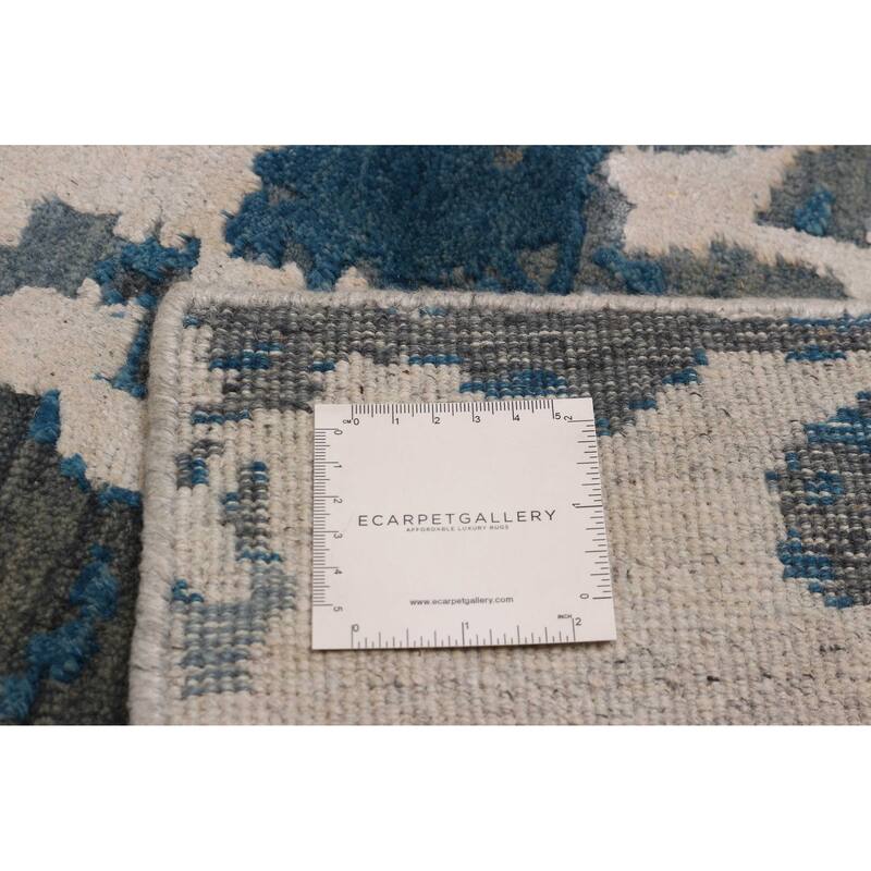 ECARPETGALLERY Hand-knotted Alma Ivory Silk, Wool Rug - 7'10 x 9'10