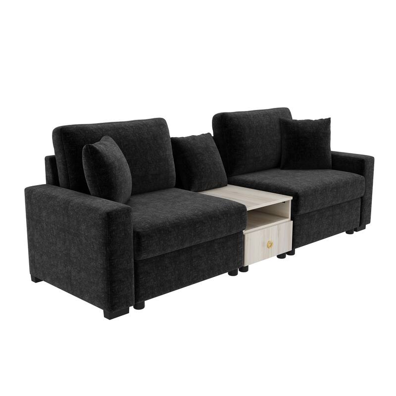 Roomfitters Modern Modular Sofa Couch with Storage Armrest and Center Console, 95 Inch