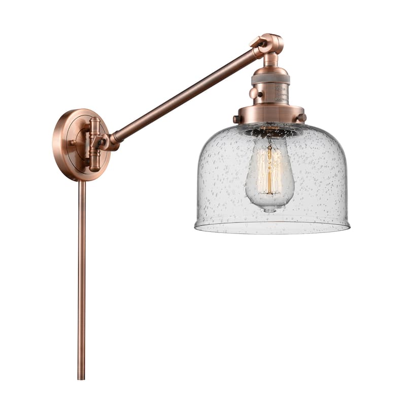 Innovations Lighting Large Bell Single Light 25" Tall Wall Sconce / - Antique Copper / Seedy