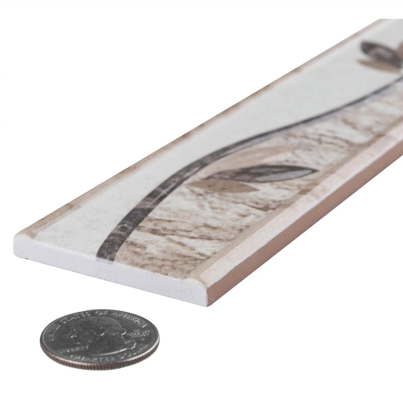 Merola Tile Ferraras Listello Base 2" x 7-7/8" Ceramic Wall Trim - (1 Tile)