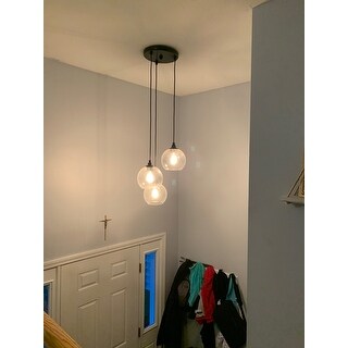 Shop Uptown 3 Light Clear Globe Cluster Pendant Overstock 8617603