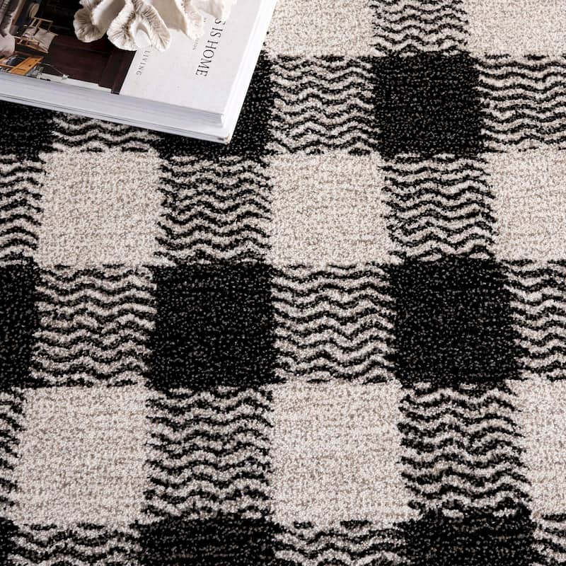 SAFAVIEH Handmade Genre Majlinda Farmhouse Gingham Wool Rug