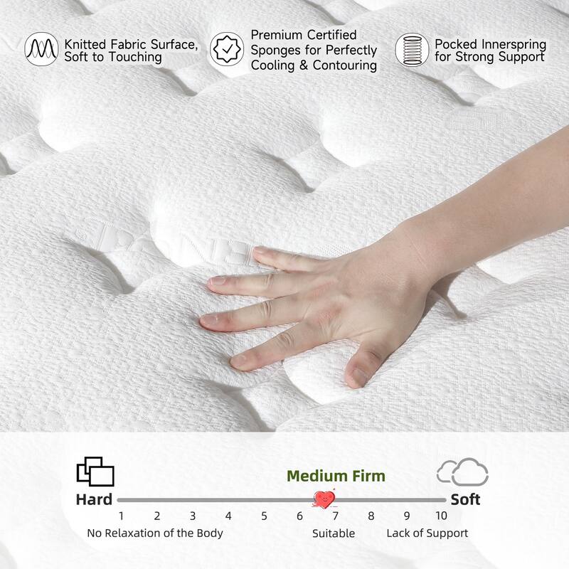14" Hybrid of Cooling Memory Foam and Pocket Springs Mattress