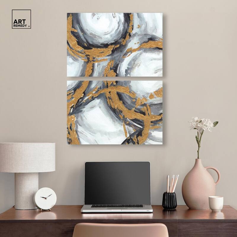 Love Circles Canvas Set of 2 by Art Remedy, Gallery Wrapped
