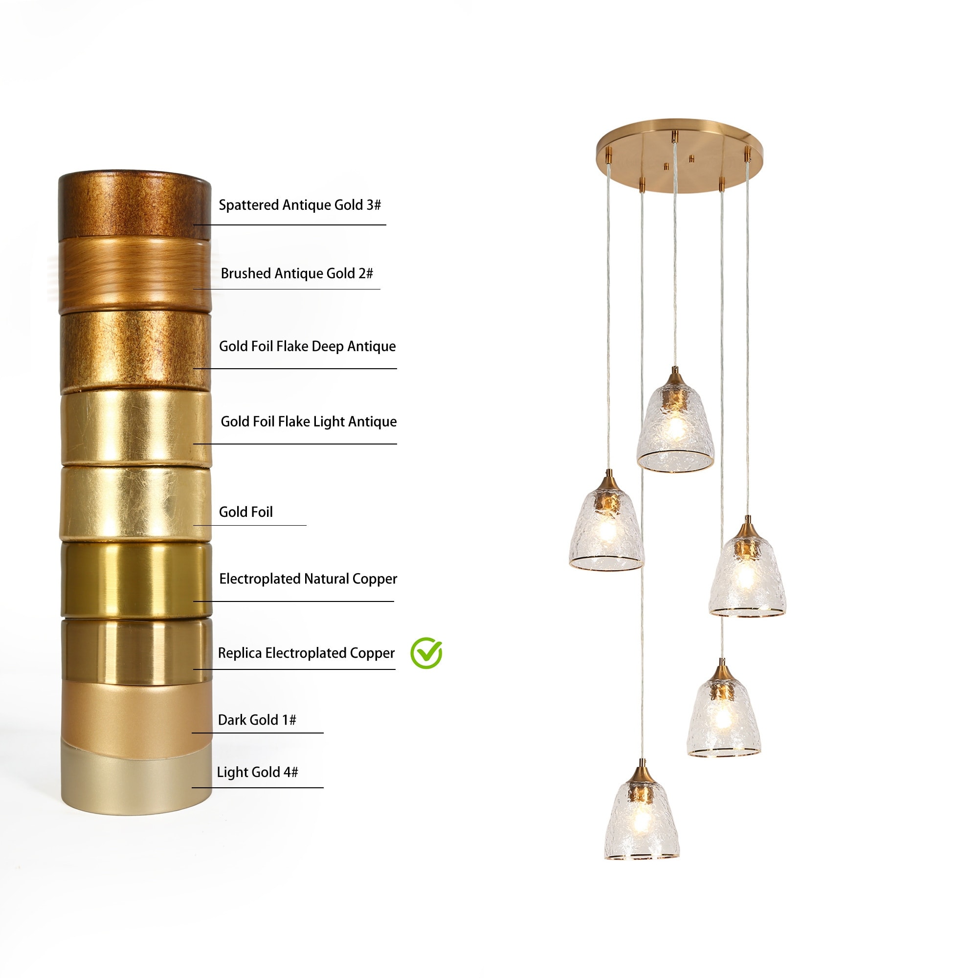 Modern Gold 5 Light Cluster Glass Chandelier Island Pendant Lights for Kitchen Island D18 H68.4 Max On Sale Bed Bath Beyond 39476667