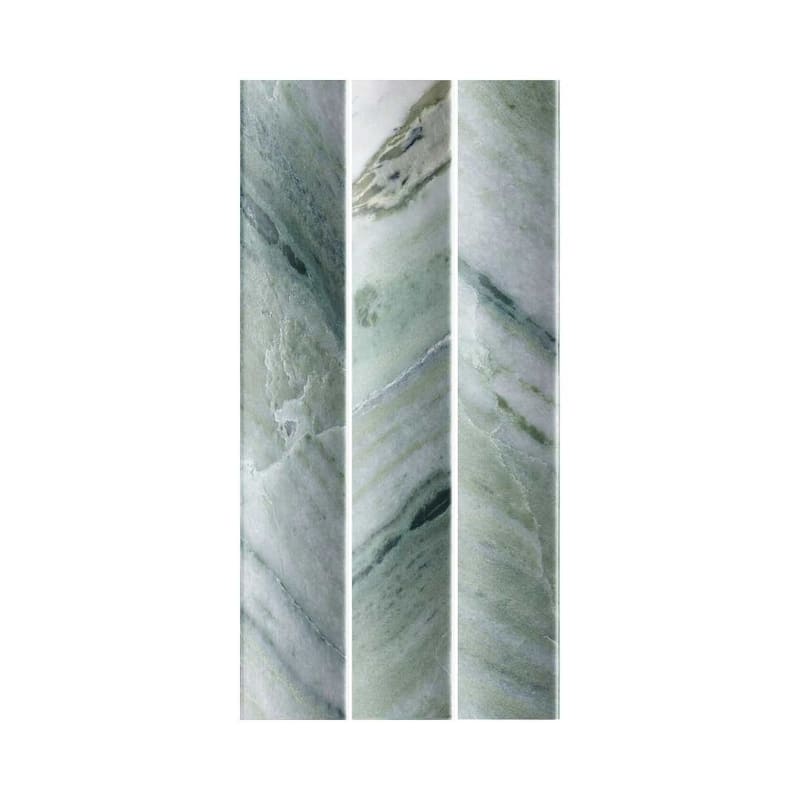 Lyrical 4.5x9 Matte Marble Look Porcelain Fluted Ribbed Tile - Wall, Backplash