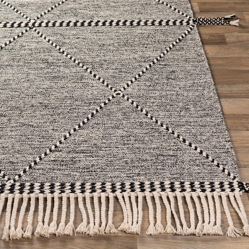 Livabliss Jackston Handmade Boho Tassel Cotton Area Rug