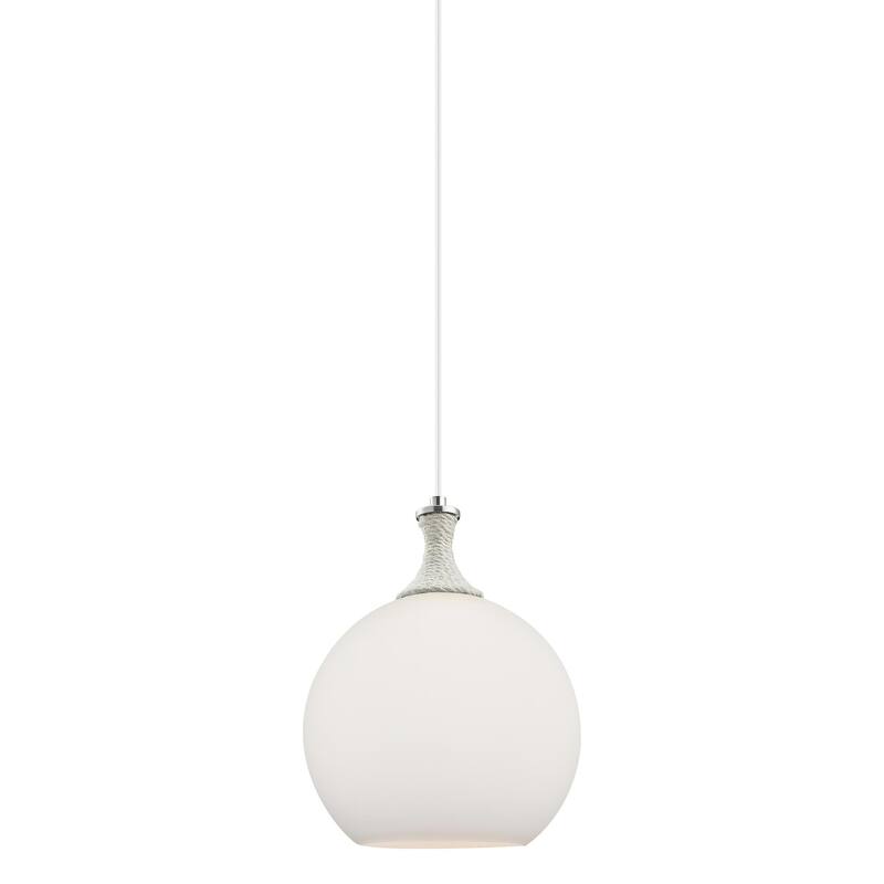 Innovations Lighting 415-1PR-16-12 Astor Pendant Astor 12" Wide - Satin Nickel / Matte White