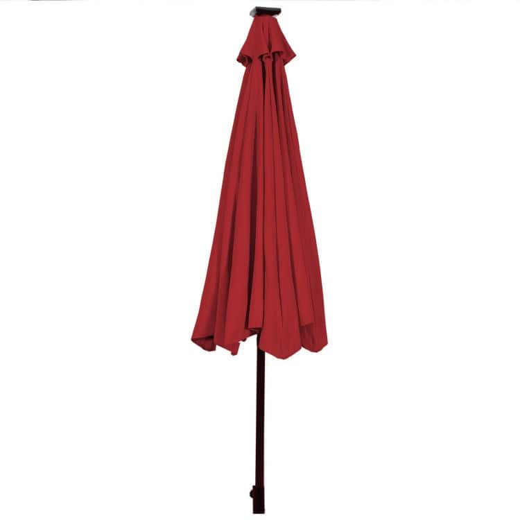 10' Solar LED Lighted Patio Market Umbrella Shade Tilt Adjustment Crank