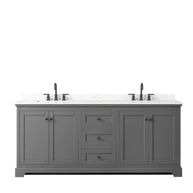 Avery 80-inch Double Vanity, Quartz Top