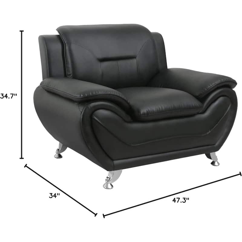 Sanuel 47.3" Wide Faux Leather Club Chair