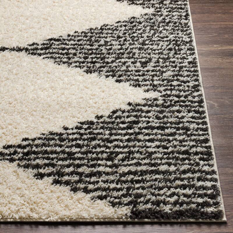 Livabliss Farciot Plush Boho Diamond Area Rug