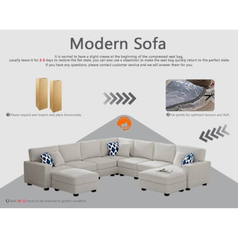 9 Piece Modular Flexible Combination Sectional