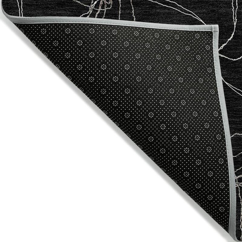 Machine Washable Indoor/ Outdoor Abstract Contemporary Chantille Rug