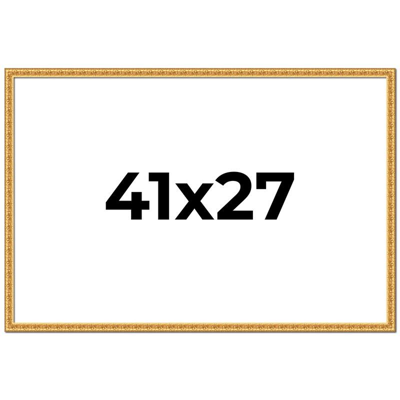 41x27 Frame Gold Real Wood Picture Frame Width 1 inches | Interior