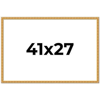 41x27 Frame Gold Real Wood Picture Frame Width 1 inches | Interior