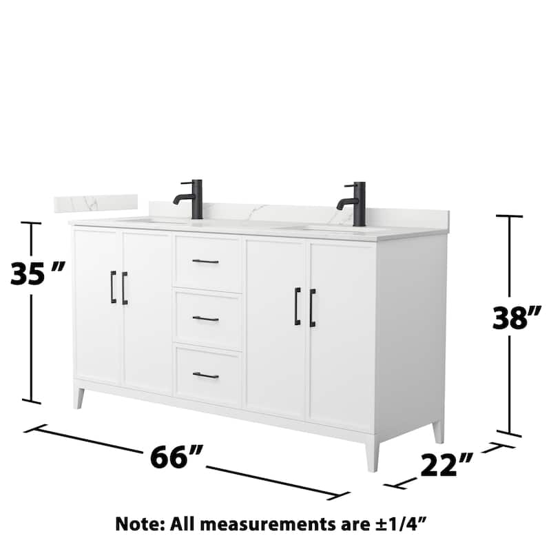 Elan 66-inch Double Vanity, Single Hole Quartz Top