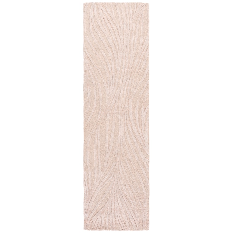 SAFAVIEH Handmade Glamour Fortunata Contemporary Wool Rug - 2'3" x 8' Runner - Light Pink/Ivory
