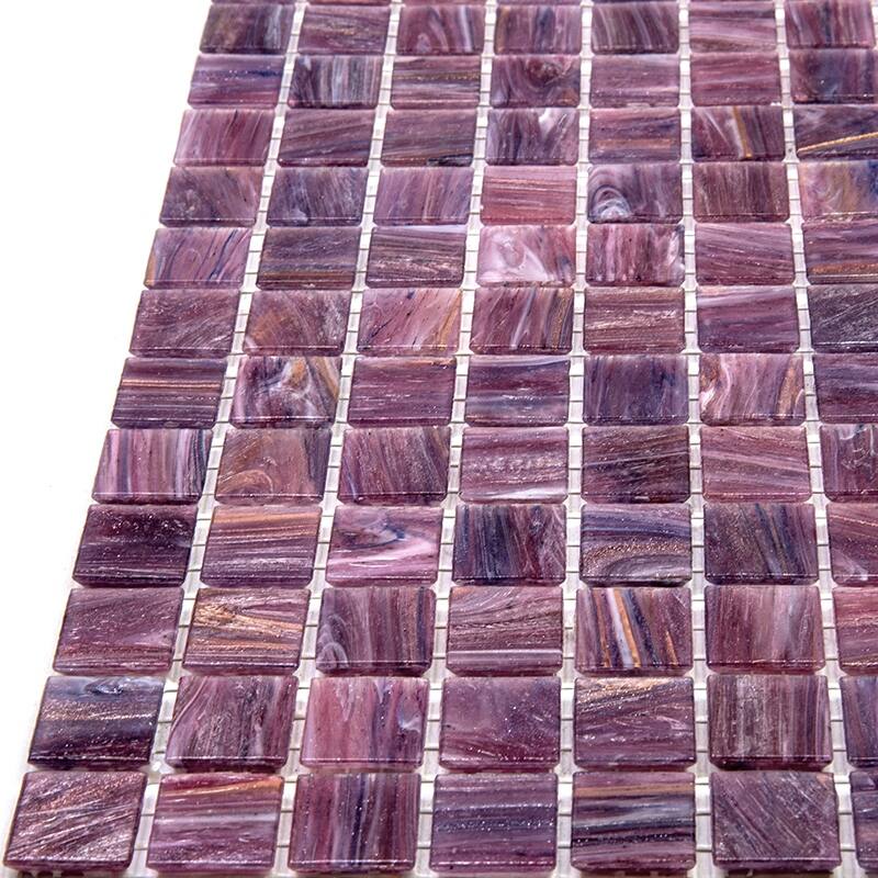 Apollo tile 12" x 12" Celestial Glossy Copper Rose Red Glass Tile (20 sq ft/case) - 20 Pack