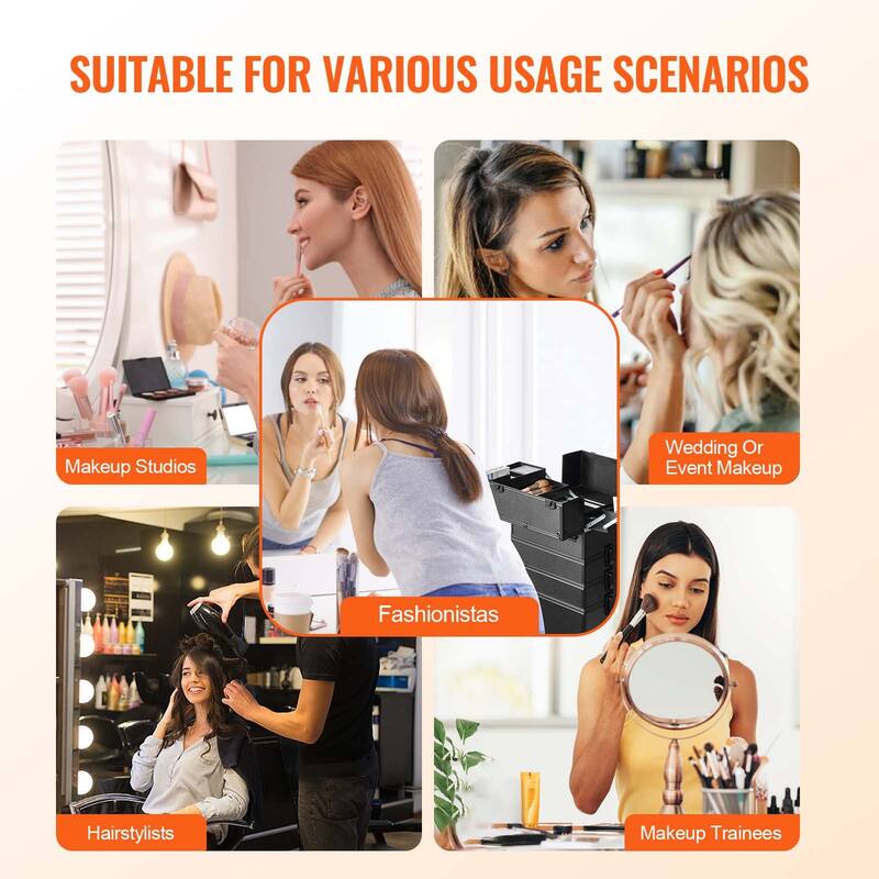 Makeup Train Case Aluminum Cosmetic Case for Women and Girls