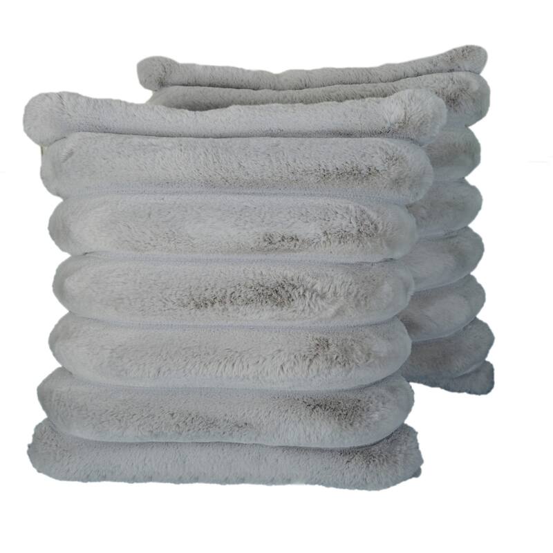 Madrid Collection Ultra Soft Ribbed Faux Fur Throw Pillow