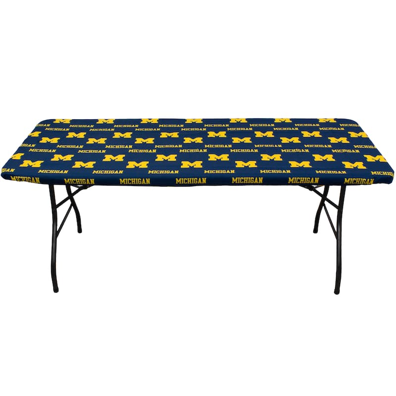 Michigan Wolverines Tailgate Fitted Tablecloth, 72" x 30", 6 ft table - 72" x 30", 6 ft table