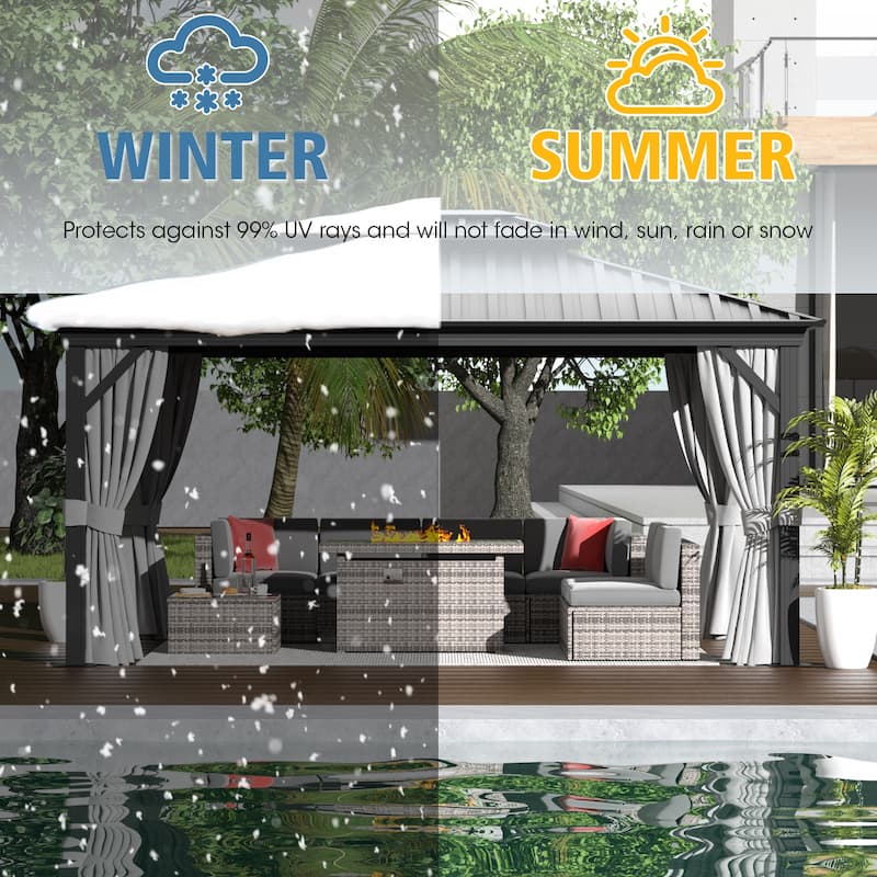 12ft X 16ft Outdoor Gazebos with Double Roof