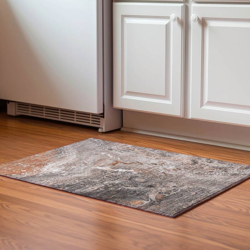 Premium Washable Super Soft Contemporary Mayfield Rug - Terracotta - 1' 8" x 2' 6" - Rectangle
