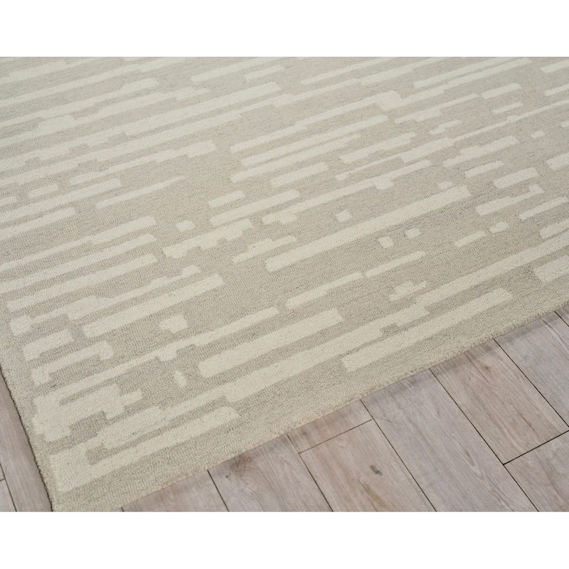 Exquisite Rugs Carmel Handmade Hand-tufted New Zealand Wool on Canvas Silver/Ivory Area Rug