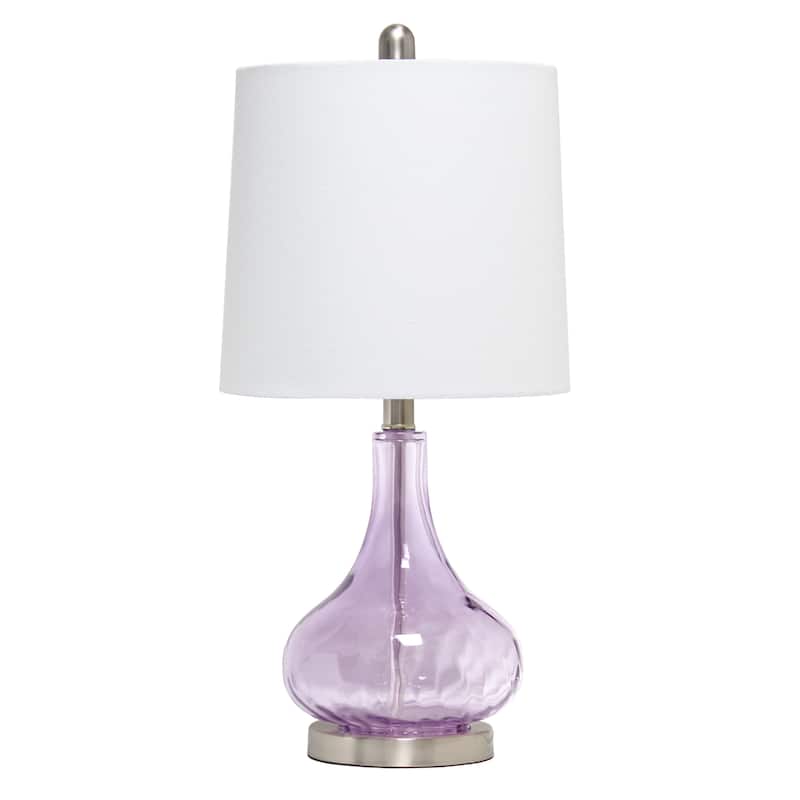 23.25" Modern Timeless Colored Dimpled Glass Table Lamp - Purple