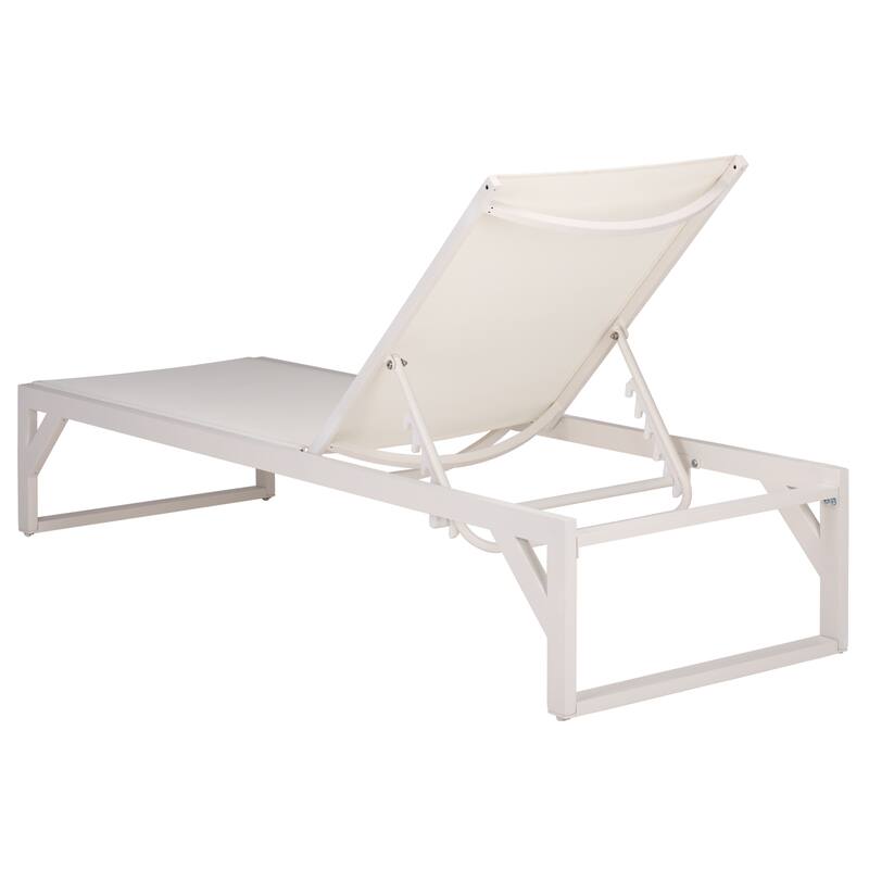 SAFAVIEH Outdoor Living Jordan Aluminum Lounger - 79"W x 27"D x 14"H