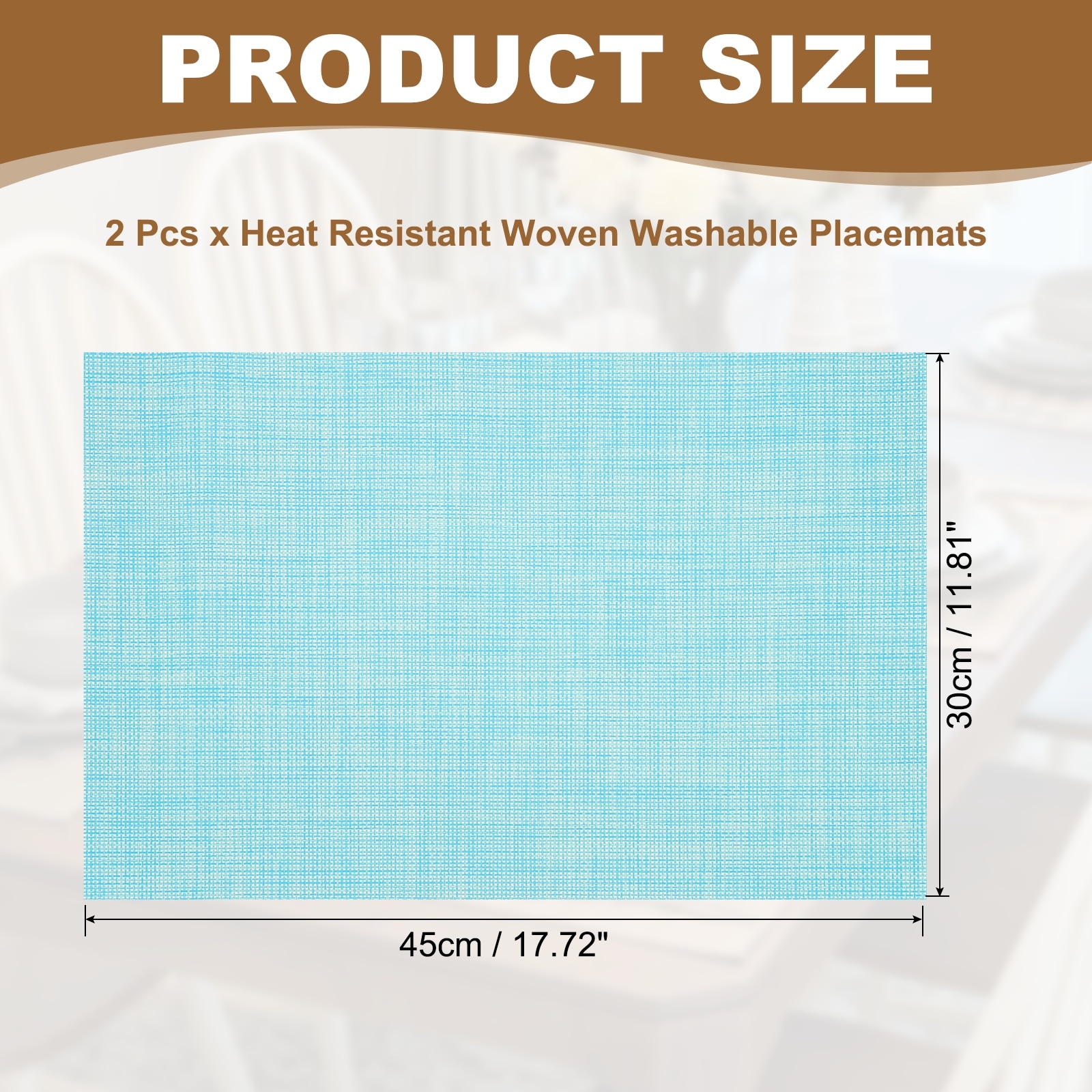 Faux Linen Placemats, Heat Resistant Place Mats Machine Washable Non-Slip Cloth Placemats for Dining Table Kitchen