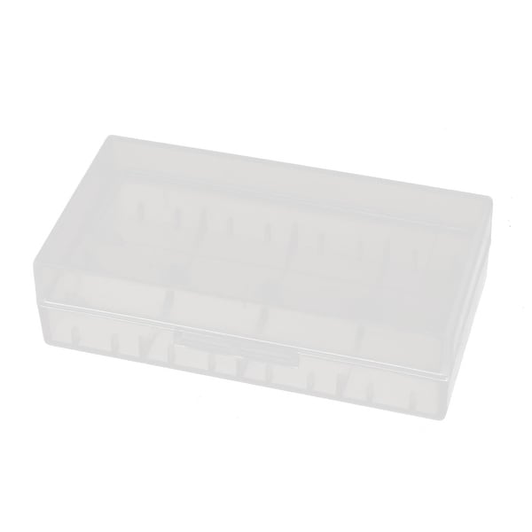 77mmx40mmx20mm Transparent Storage Case Hard Plastic Battery Holder Organizer