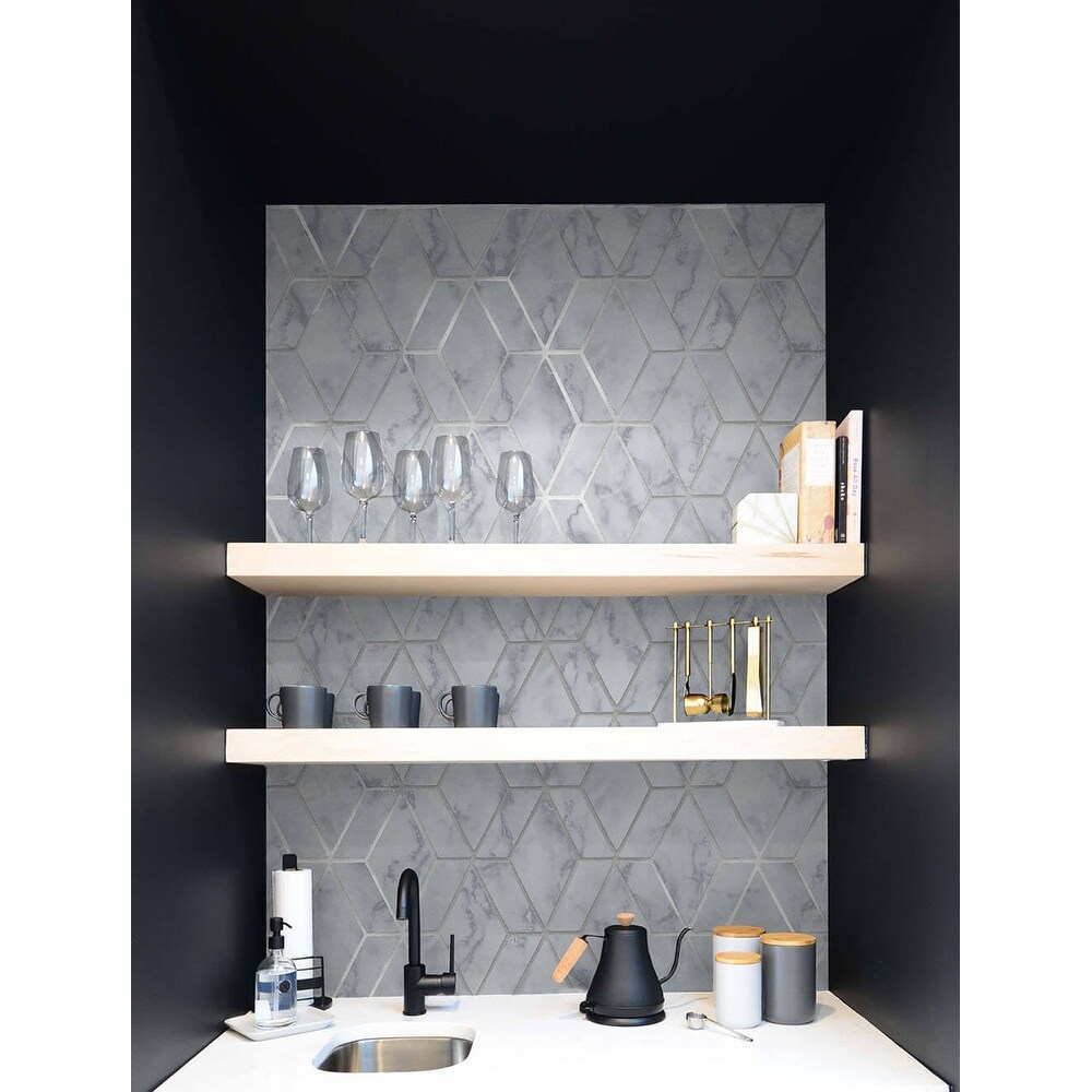 Shop Nextwall Faux Marble Tile Peel And Stick Wallpaper 20 5 In W X 18 Ft L Overstock 31477110