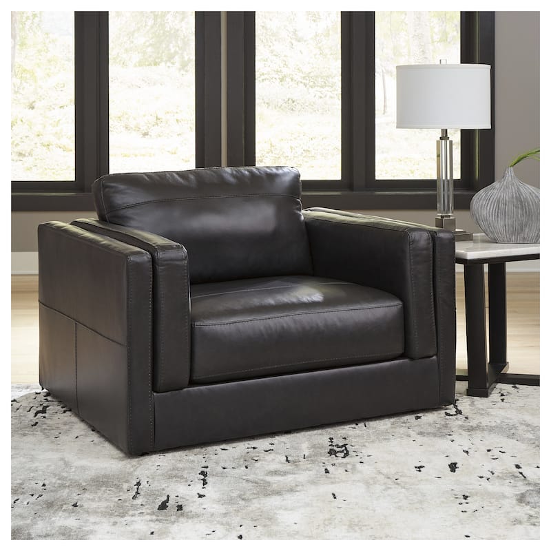 Signature Design by Ashley Amiata Onyx Oversized Chair - 50"W x 41"D x 35"H - 50"W x 41"D x 35"H - Onyx