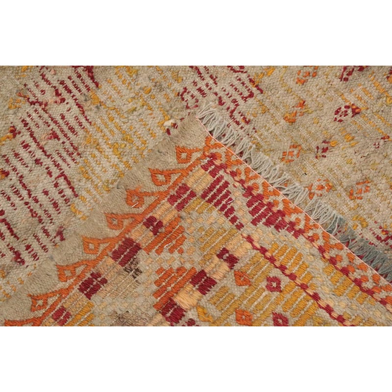 Hand Woven Oriental 100% Wool Carpet Southwestern Tribal Oranges & Rust Kilim Area Rug - 8' 5'' X 6' 2''
