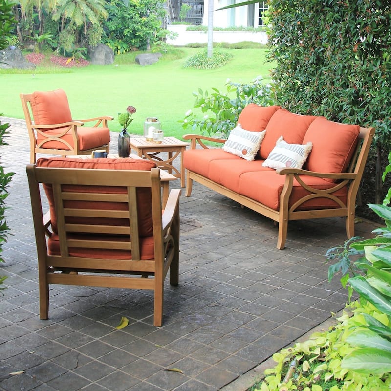 Cambridge Casual Lowell 5-piece Teak Wood Outdoor Conversation Set