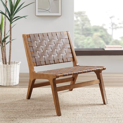 INK+IVY Oslo Faux Leather Woven Accent Chair