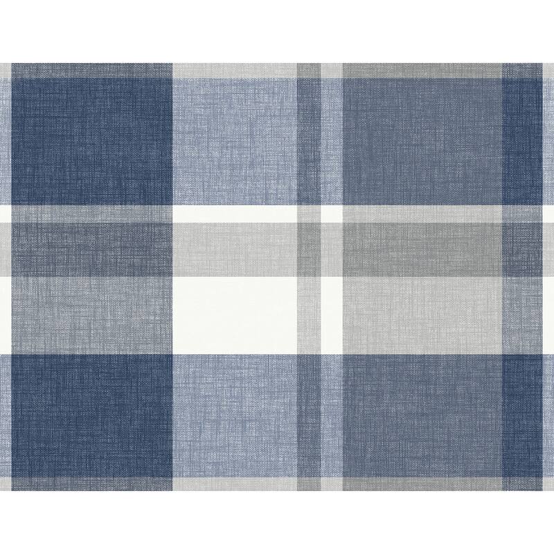 A-Street Prints Madaket Indigo Plaid Wallpaper