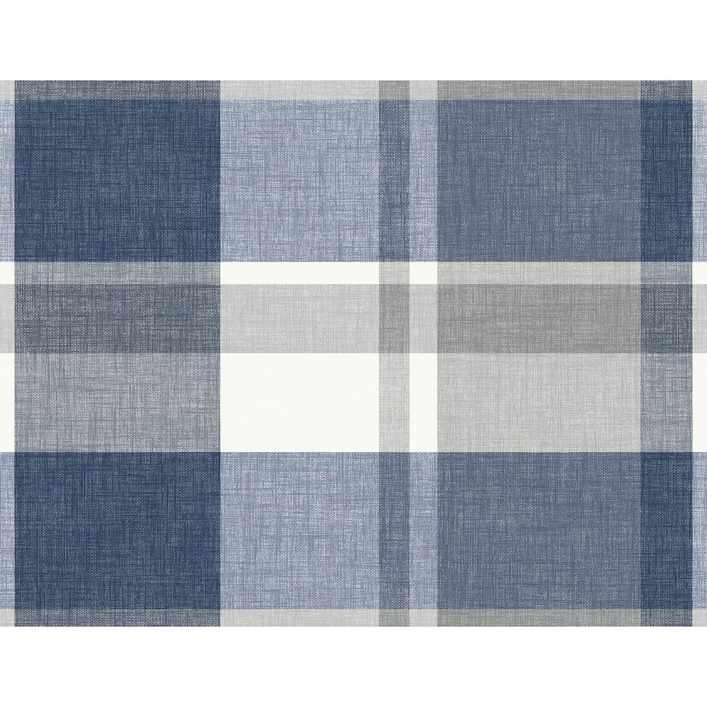 A-Street Prints Madaket Indigo Plaid Wallpaper