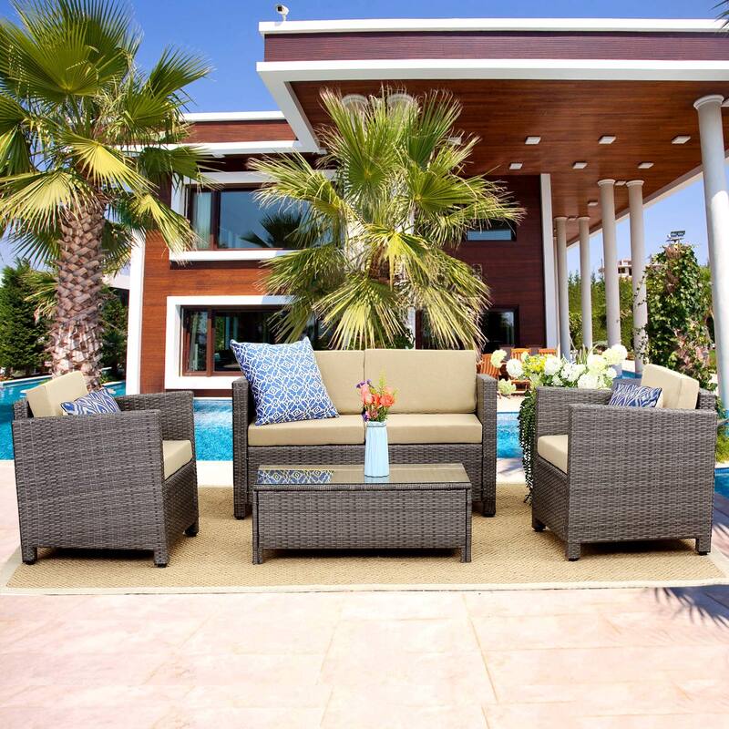 Royalcraft 5 Piece PE Rattan Wicker Outdoor Patio Furniture Set