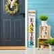 preview thumbnail 2 of 22, Glitzhome Easter Wooden Bunny Family Porch Sign with Wreath Welcome Wall Decor Party Supplies Props